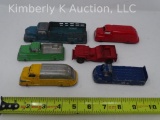 6 Cast metal toy trucks