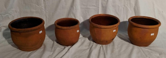 4 Early redware crocks (PICK UP ONLY)