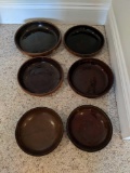 6 Early pottery pie dishes (Pick-up only)