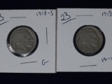 Buffalo Nickels 1918D VG-F, 18S G