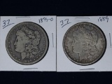 Morgan Dollars 1889 XF-AU, 1899O VG