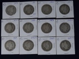 Barber Halves 1899-15S (12 pcs.), 1901 is AG, all others G-VG