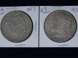 Morgan Dollars 1887 XF, 1921 AU
