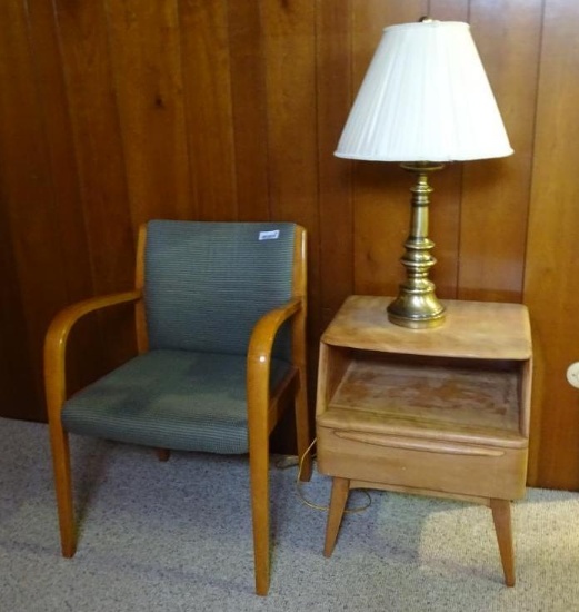 Heywood Wakefield Stand, Lamp and Chair