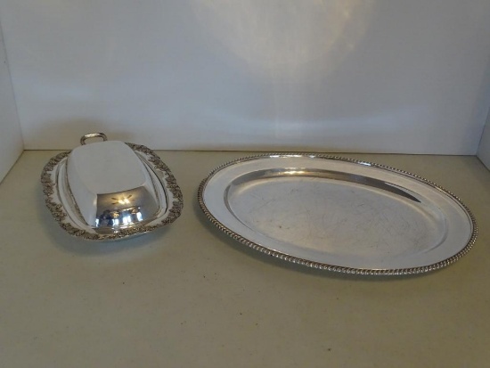Silver Plated Tray and Covered Vegetable