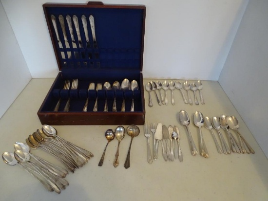 Silver Plated Flatware and Silver Chest