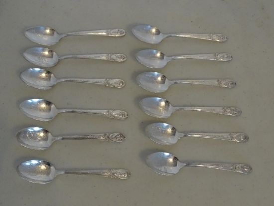 12 Silver Plated Presidential Spoons