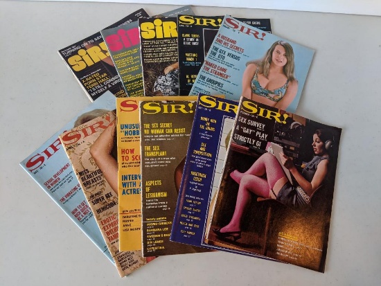 11 SIR! issues, 1960's & 70's (Erotica)