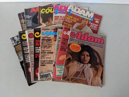 12 Adam issues, various 1970-1980 (Erotica)