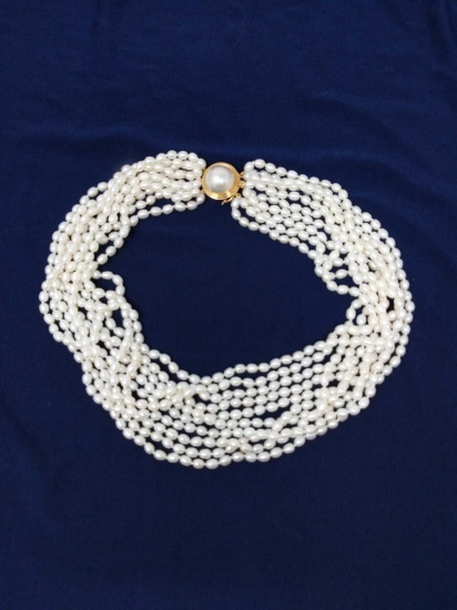 10-Strand Pearl Necklace from GUMPS