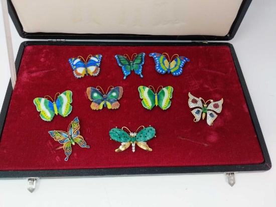 9 Costume Butterfly Brooches