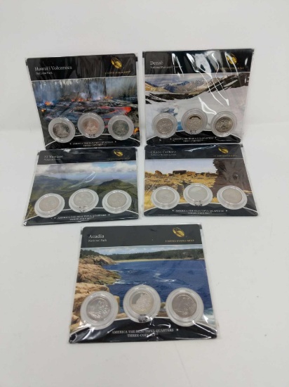 (5) 2012 State quarter sets- Philadelphia & Denver UNC, San Francisco, proof