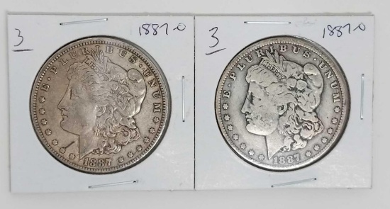 Morgan Dollars (2) 1887O VG & F-VF