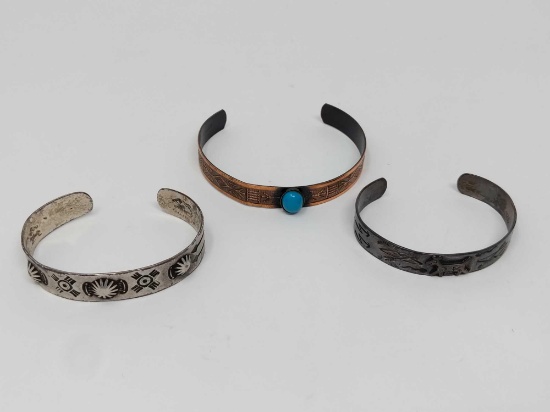 Three Cuff Bracelets