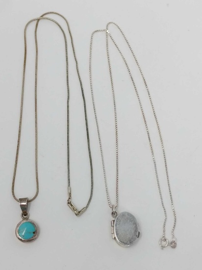 Two Sterling Pendants and Chains