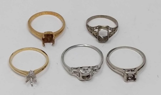 Five Gold Ring Settings