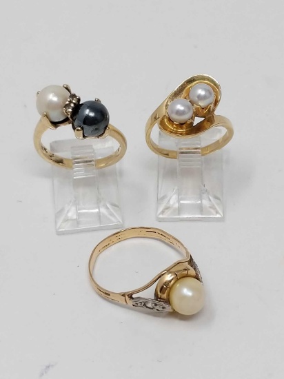 Three Pearl Rings