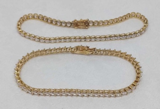 2 Gold Tennis Bracelets