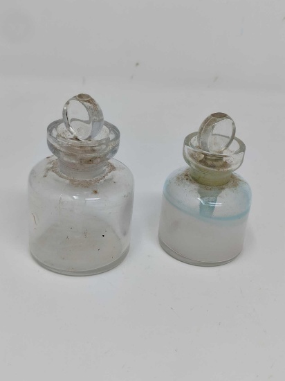2 Glass Apothecary Jars with Stoppers