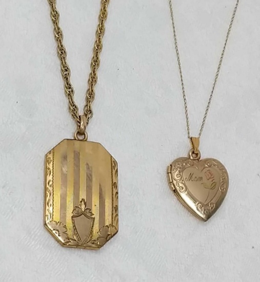 2 Gold-Filled Lockets on Chains