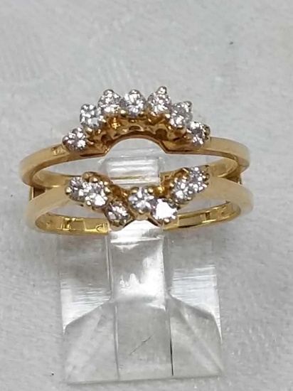 Gold & Diamond Semi-Mount Wedding Guard Ring