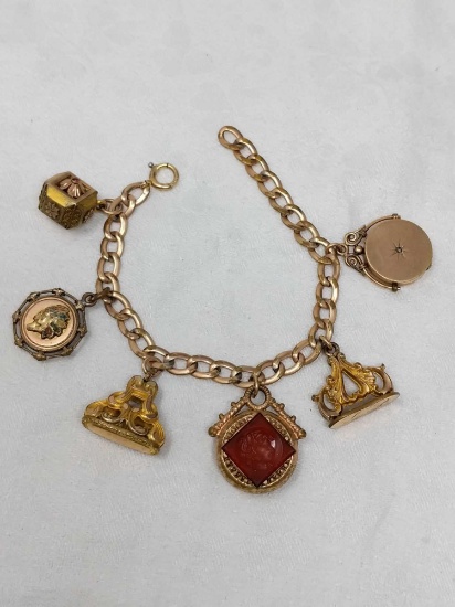 Early Gold-Filled Charm Bracelet