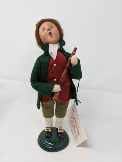 Byers' Choice Williamsburg Series Boy with Flute, 9", 1998