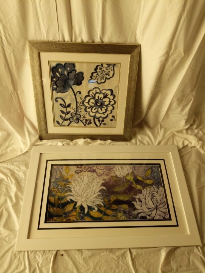 2 Framed Floral Items