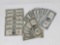 (5) 1935 silver cert; (2) 1957 silver cert; legal tender notes red seal $2: (4) 1953, (2) 53A, (2)