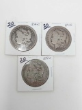 Morgan dollars: 1891O, 94O, 97O G-VG