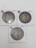 Morgan dollars: 1894O, 97O, 99O G-VG