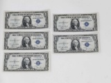 Silver cert (5) 1935C sequentially numbered, crisp UNC