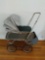 Vintage Baby Carriage with Reclining Back and Removable Top