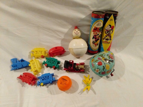 Vintage Puzzles, Musical Egg, Plastic Train Set