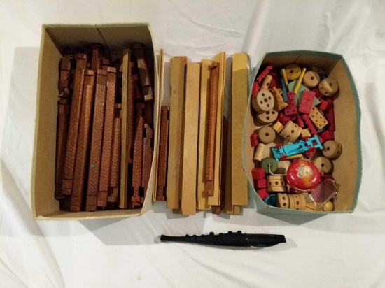 Loose Tinker Toys, Lincoln Logs (type) and Sonic Flute