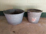 Galvanized Wash Tub and Pail