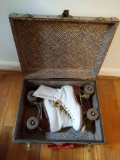 Vintage White Roller Skates in Carry Case