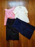 Vintage Maternity Clothing: 2 Blouses, 2 Skirts