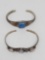Two Southwestern Sterling Cuff Bracelets