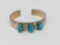 Southwestern Sterling and Turquoise Cuff Bracelet