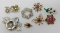 Eight Costume Brooches