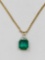 Emerald Pendant on Gold Chain