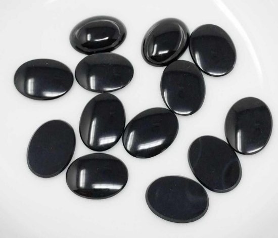 Grouping of Unset Black Onyx Cabochons