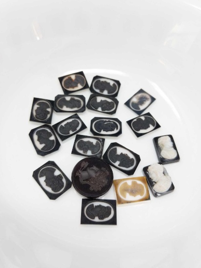 Unset Onyx Cameos and One Sard Intaglio