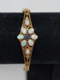 Opal and Blue Sapphire Bangle Bracelet