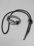Southwestern Man's Watch Band and Bolo Tie