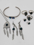 Southwestern Sterling and Costume Jewelry Set