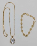 Gold Necklace and Bracelet