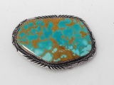 Large Turquoise and Sterling Belt Buckle
