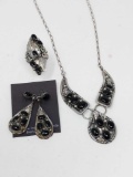Southwestern Sterling and Black Onyx Jewelry Set